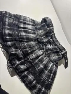 チェック柄フレアミニスカート