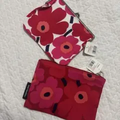 【達成セール】マリメッコ フラワー柄ポーチ 2点セット