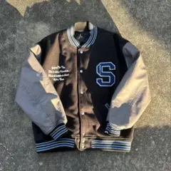 スタジャン　ブラック　ブルー