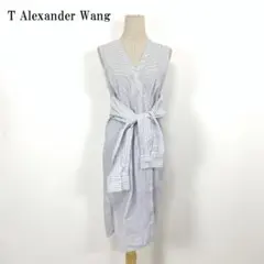 LA7663 アレキサンダーワン コットン ノースリーブワンピース ブルー ０