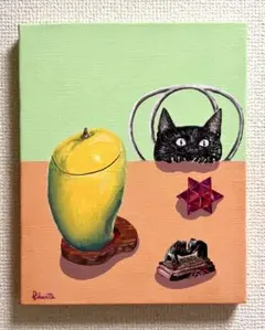 絵画 猫の絵 art 猫 美術品 猫グッズ 猫の置物 cat 猫雑貨 原画 - メルカリ