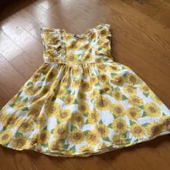 美品　Crescent ひまわり柄 ワンピース 120