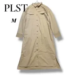 美品✨️PLST プラステ ダブルポケット 長袖シャツワンピース ベージュ M