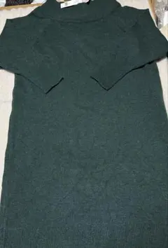 濃いグリーン系　2ウェイオフタートルニット