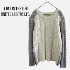 アデイインザライフ レディースニット セーター サイドジップ 配色 ホワイト