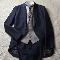 美品✨ 小物付き ジェントリーコート A7 シルバーベスト 結婚式 父親 