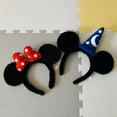 ディズニーリゾート　ミニーマウスとミッキーマウス　カチューシャ　セット　大人用