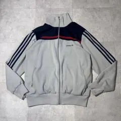 【80s】アディダス　トラックジャケット　グレー　Mサイズ　あのちゃん