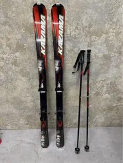 ⑲KAZAMA ロッカータイプ スキー板ポールセット