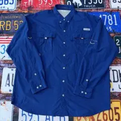 Columbia PFG コロンビア 長袖 フィッシングシャツ XL ネイビー