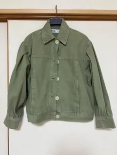 ZARA デニムジャケット M オリーブグリーン