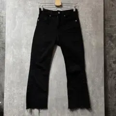 【完売品】ZARA ザラ カットオフ フレアデニム ブラック 38 M〜L相当