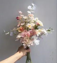 高級造花　アーティフィシャルフラワー　ブーケ&ブートニア　ピンク