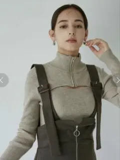 【MURUA】 ハーフジップカットニット