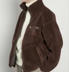 【美品】y/m by れぽすけ　メンズ　ボア　フリース　ブルゾン　ブラウン　L