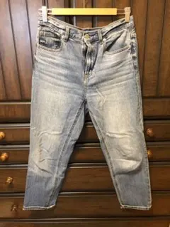 GU 神デニム テーパードアンクルジーンズJN