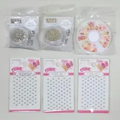 【まとめ売り】デコパーツ グラスグリッター金銀 ストーン フルーツパーツ等