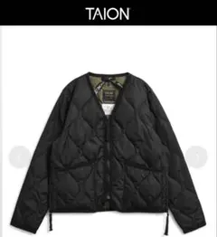 美品TAION ミリタリーVネックジップダウンジャケット160 レディースS相当