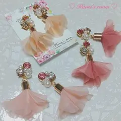 【12】♡ビジューオーガンジータッセルピアス♡ジルスチュアート、アプワイザー