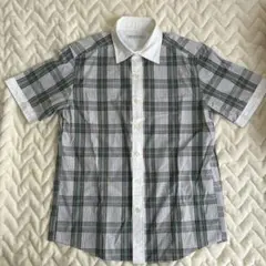 【新品未使用】グリーンレーベルリラクシング チェック半袖シャツ 緑グリーン S