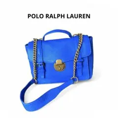 POLO RALPH LAUREN 2way チェーンショルダーバッグ シボ革