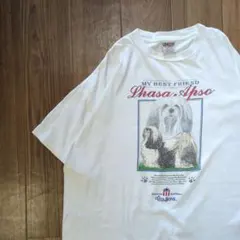90年代 ラサ・アプソ犬 ヴィンテージ アートTシャツ 犬 可愛い