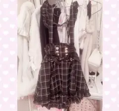 LIZLISA フリル付きサスペンダースカート