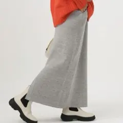 新品タグ付き　BAYFLOW ベイフロー　カットリブスカート　 グレー