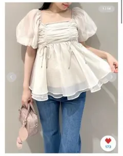 SNIDELシアーチュニックブラウス