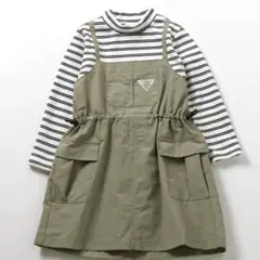 BREEZE シャカシャカドッキングボーダーワンピ