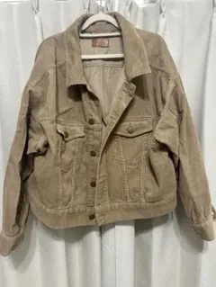 ベージュ コーデュロイ ジャケット