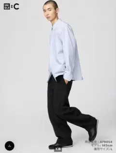 ユニクロC スウェットワイドパンツ ブラック XL