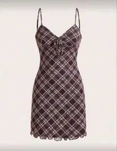 SHEIN EZwear キャミワンピース　チェック柄
