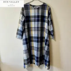 SUN VALLEY 七分袖チェックワンピース M