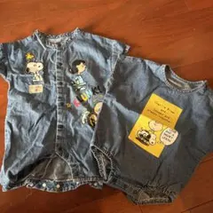 スヌーピー デニムロンパース 70サイズ