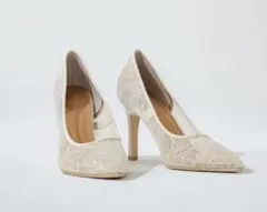 BENIR ベニル ウェディングシューズ レース 10cmヒール 36サイズ