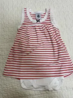 プチバトー　6m ノースリーブロンパース