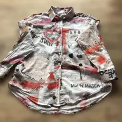 Desigual 新聞プリント 長袖シャツ M