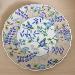 花銀彩　大皿　美濃焼　庫山窯　前畑陶器　金彩　和食器