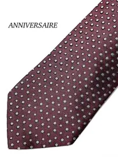 2本目半額　美品　アニヴェルセル　ドット　シルク　ネクタイ　ブランドネクタイ