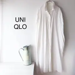 UNIQLO ロングワンピース チュニック ゆったり 麻混