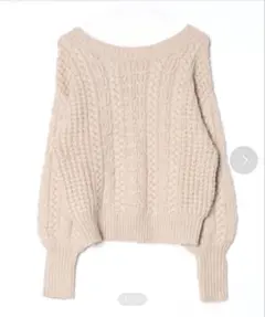 ベージュ レースアップ ニット セーター FREEサイズ MURUA