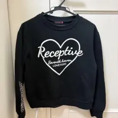 LOVETOXIC ブラック長袖カットソー 裏起毛 トレーナー 黒