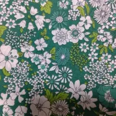 ☆KOKKA 花柄 綿生地 緑系【新品、未使用】