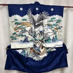 お宮参り　男の子　正絹　濃紺