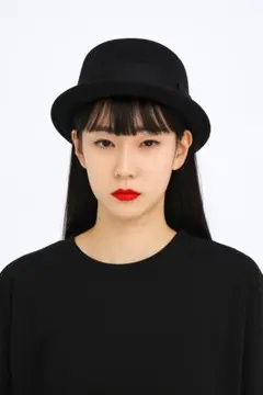 100%ウールポークパイハットPORKPIE HATサイズ調整可能58〜60cm