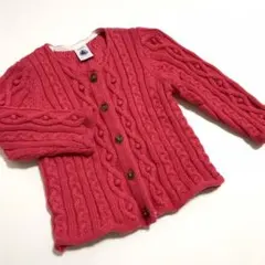 PETIT BATEAU ケーブル編みニットカーディガン