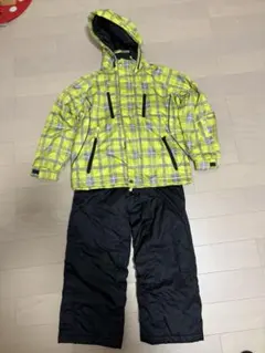 SOUTH LINE イエローチェック✖️ブラックスキーウェア上下140センチ