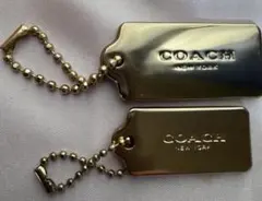 COACH コーチ メタルタグ チャーム ゴールド 2個セット