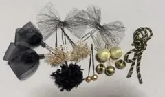 ブラック　ヘッドパーツ　髪飾り　和装　前撮り結婚式卒業式成人式七五三振袖袴